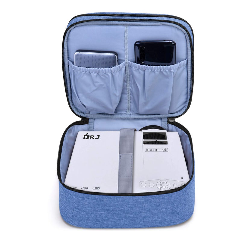 LUXJA Carrying Bag Compatible with DR.J Mini Projector, Portable Case for Mini Projector and Accessories, Blue - Image 3